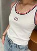 Áo tanktop trắng viền xanh đỏ -logo ngực 