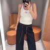  Áo tanktop trắng viền xanh đỏ -logo ngực 