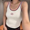  Áo tanktop trắng viền xanh đỏ -logo ngực 