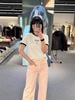  Quần jean suông hồng baby 
