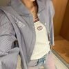  Áo sơ mi kẻ xanh - logo trắng ngực trái 
