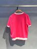  Áo CDG ngắn tay hồng -viền trắng, 2 túi ngực 