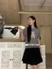  Áo Gấu xám viền cổ, tay trắng 