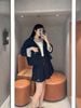  Chân váy ngắn Xếp ly 2 dây rút đỏ Set 
