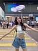  Áo tank top croptop trắng 