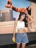  Áo tank top croptop trắng 