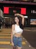  Áo tank top croptop trắng 