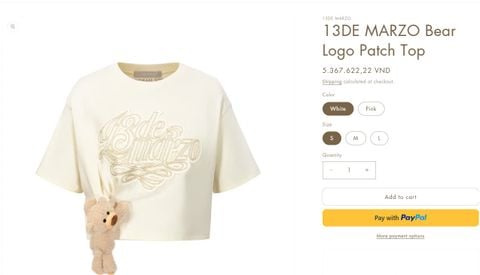  Áo ngắn tay kem - dáng lửng cài cúc 1 bên 