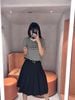  Chân váy đen dài -belt da đen 