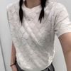  Áo ngắn tay trám lông trắng 