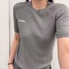  Áo xám ngắn tay vặn thừng -chữ CC 