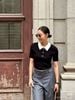  Quần vải ghi xám, cạp viền trắng 