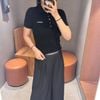  Áo polo ngắn tay đen - len tăm 
