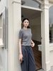  Áo xám ngắn tay vặn thừng -chữ CC 