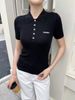  Áo polo ngắn tay đen - len tăm 