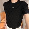  Áo ngắn tay trám lông đen 
