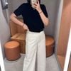  Áo ngắn tay trám lông đen 