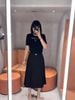  Áo đen len tăm ngắn tay -chữ CC ngực 