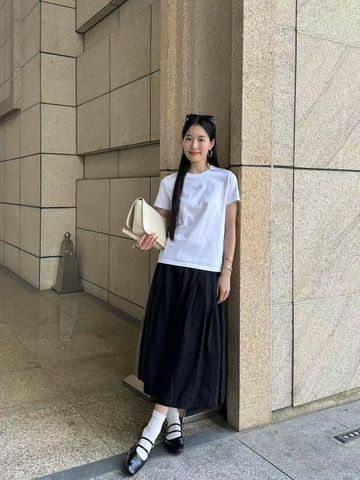  Chân váy dài Lụa full logo lì 