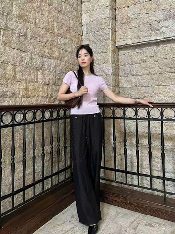  Quần lụa dài Logo lì 2 túi trước 