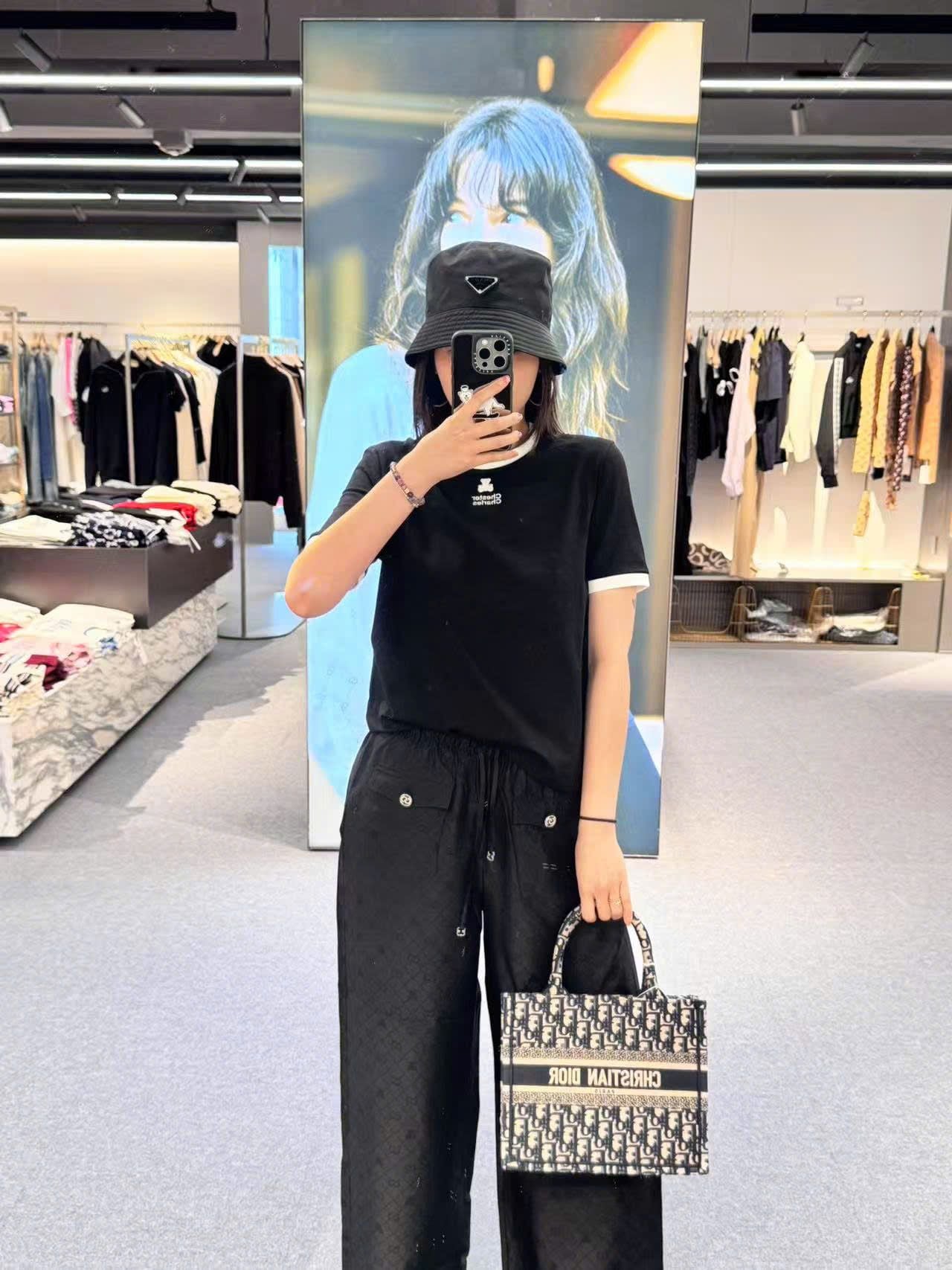  Quần lụa dài Logo lì 2 túi trước 