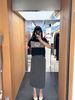  Chân váy dài Xám kèm Belt có dây 