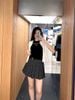 Áo đen len tăm ngắn tay -chữ CC ngực 