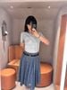  Chân váy dài jean, logo gấu kèm Belt da 