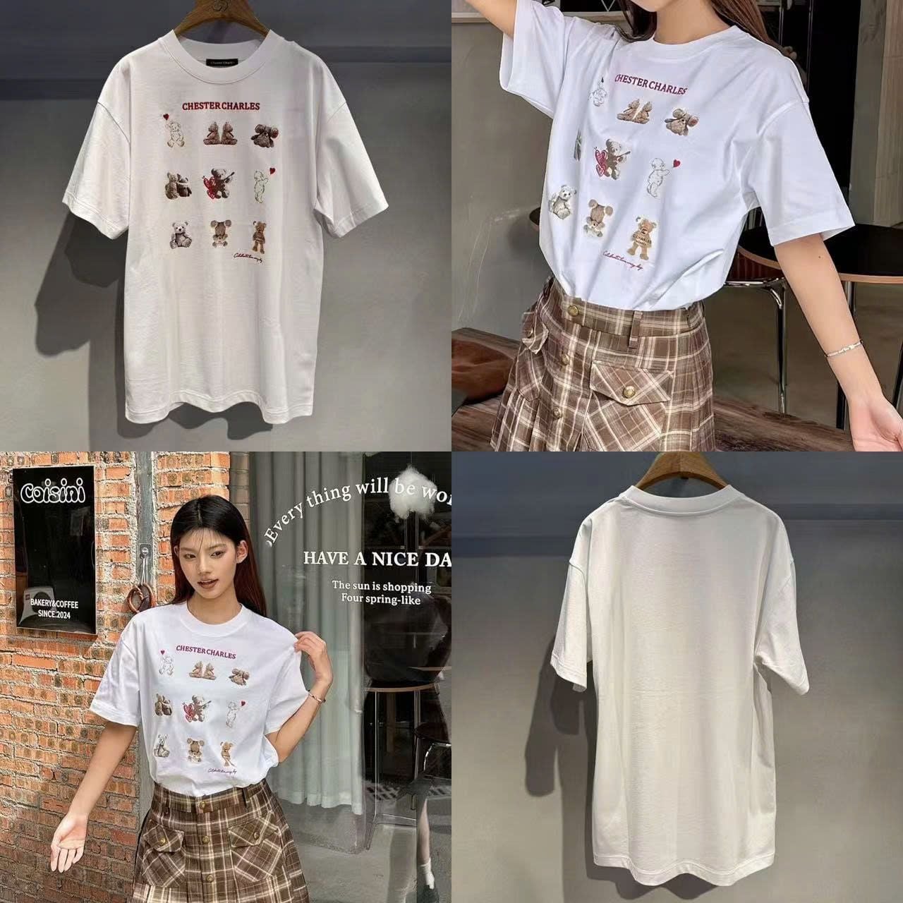  Áo Family Gấu - Trắng 