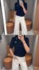  Áo polo xanh navy- 3 cúc viền trắng 