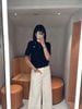  Áo polo xanh navy- 3 cúc viền trắng 