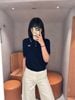  Áo polo xanh navy- 3 cúc viền trắng 