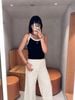  Áo 2 dây đen phối trắng 