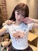  Áo croptop trắng gấu 