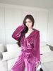  Áo khoác nhung màu hồng phấn đính đá Set 