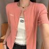  Áo CDG ngắn tay Hồng cài cúc 