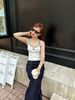  Áo tank top trắng viền đen CC 