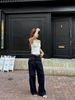  Áo tank top trắng viền đen CC 