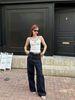  Áo tank top trắng viền đen CC 