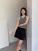  Áo tanktop trắng đen kẻ ngang,logo hồng 