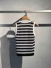  Áo tanktop trắng đen kẻ ngang,logo hồng 