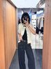  Áo CDG trắng ngắn tay - viền nơ đen 