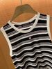  Áo tanktop trắng đen kẻ ngang,logo hồng 