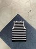  Áo tanktop trắng đen kẻ ngang,logo hồng 