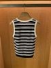  Áo tanktop trắng đen kẻ ngang,logo hồng 