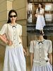  Áo CDG trắng ngắn tay - viền nơ đen 
