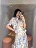  Chân váy xanh ren - hoạ tiết gấu Set 