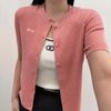  Áo CDG ngắn tay Hồng cài cúc 