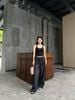  Quần jean đen mài, 2 túi trước xích bạc 