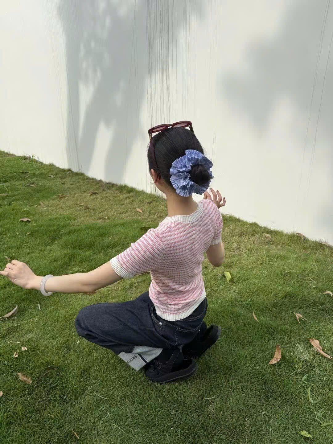  Áo kẻ Zích Zắc trắng hồng 